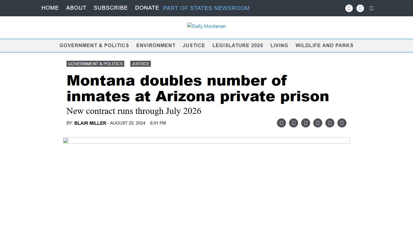 Montana doubles number of inmates at Arizona private prison • Daily Montanan