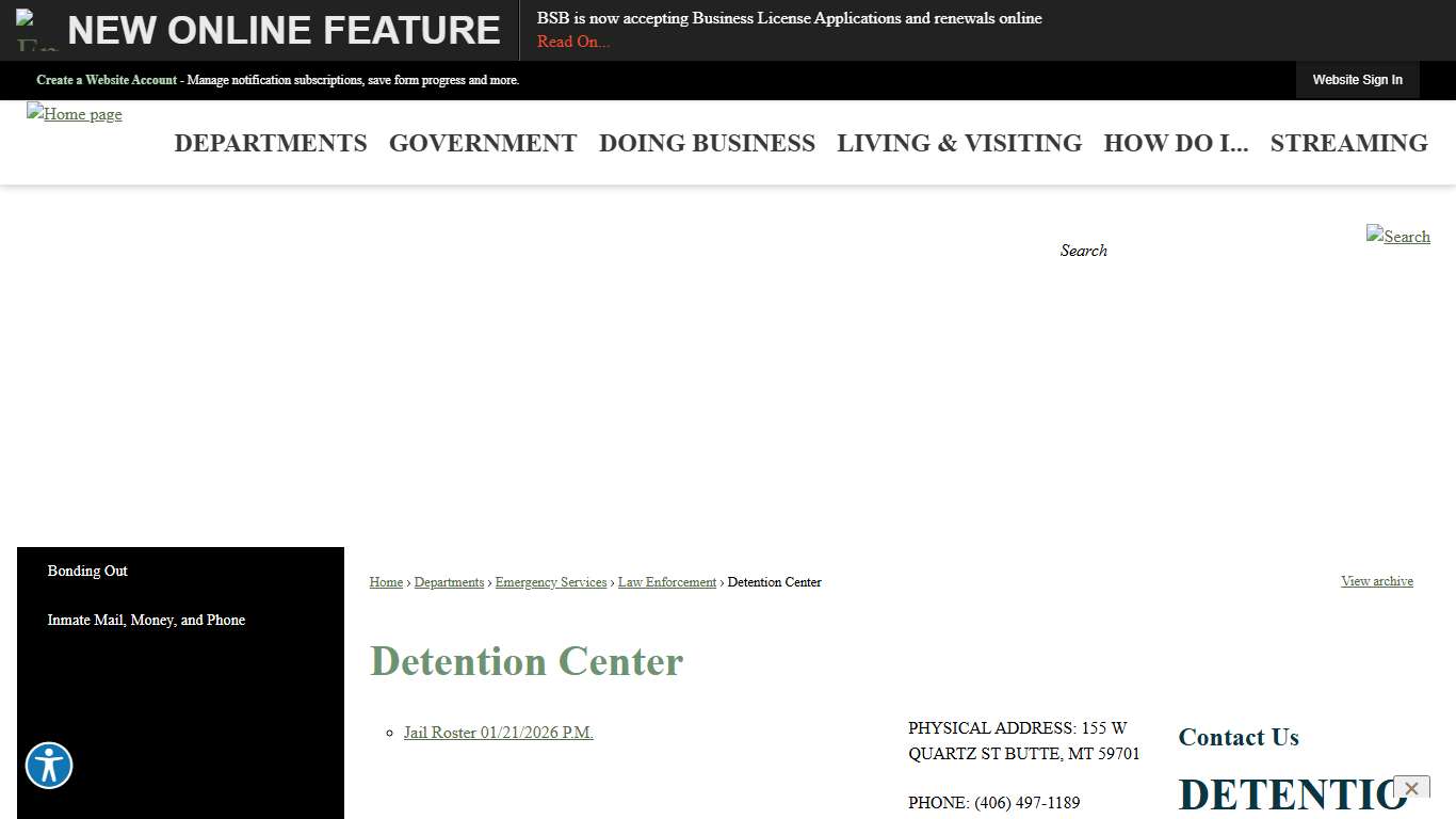 Detention Center City and County of Butte-Silver Bow, MT